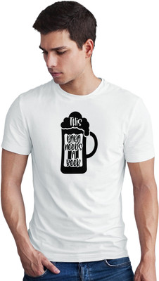 Seek Buy Love Printed Men Round Neck White T-Shirt