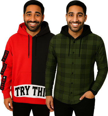 Try This Colorblock, Striped Men Polo Neck Multicolor T-Shirt