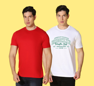 WOOSTRO Typography, Solid Men Round Neck Multicolor T-Shirt