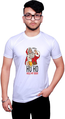 NITYANAND CREATIONS Printed Men Round Neck White T-Shirt