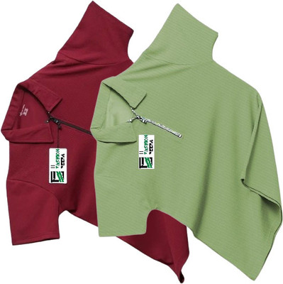 HELMONT Solid Men Polo Neck Maroon, Green T-Shirt