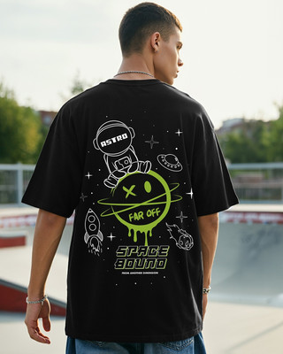 BEWAKOOF Printed Men Round Neck Black T-Shirt