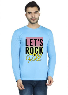 LV CARE Printed Men Round Neck Blue T-Shirt