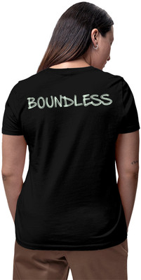 Fighterhero Printed Women Round Neck Black T-Shirt