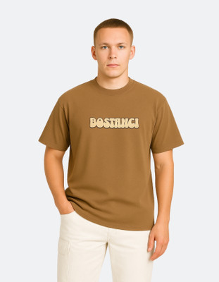 BOSTANCI Printed Men Round Neck Light Blue T-Shirt