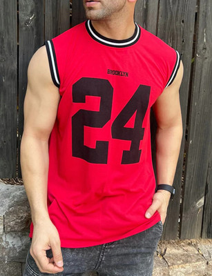 Kay Dee Graphic Print Men Round Neck Red, Black T-Shirt