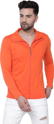 Tresna Trending Solid Men Polo Neck Orange T-Shirt