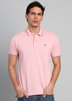 Raymond Solid Men Polo Neck Red T-Shirt