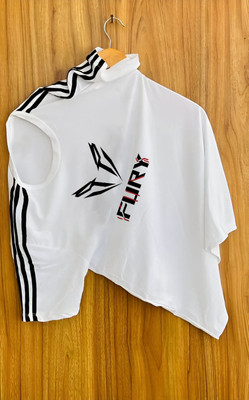 AHMED CREATION Graphic Print, Striped Men Round Neck White T-Shirt