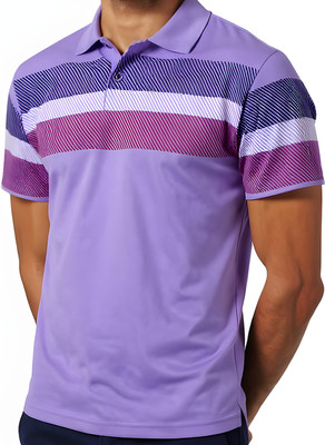 SINDHIGARMENT Printed Men Polo Neck Purple T-Shirt