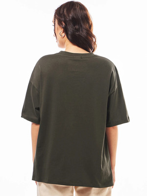 BEWAKOOF Graphic Print Women Round Neck Black T-Shirt