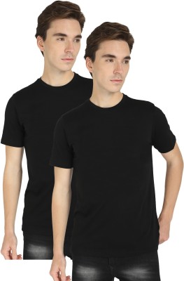 PROTEENS Solid Men Round Neck Black T-Shirt