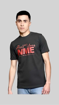 Royal Creations By Rv Printed Men Round Neck Black T-Shirt