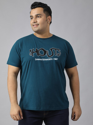 XMEX Graphic Print Men Round Neck Dark Green T-Shirt