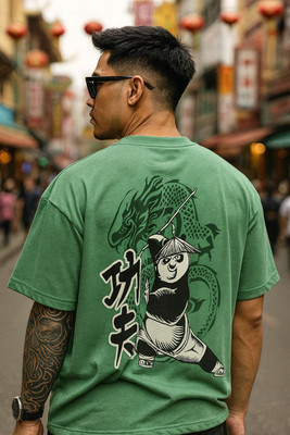 Crazybee - CB Printed Men Round Neck Light Green T-Shirt