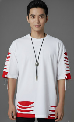 R World Solid Men Round Neck White T-Shirt