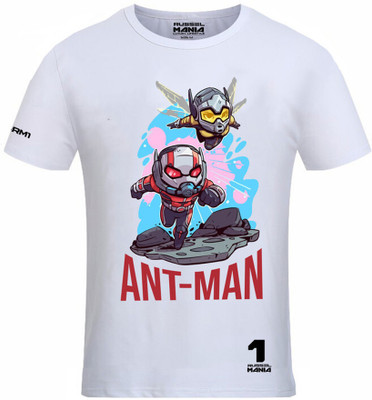 RusselMania Printed, Typography Men Round Neck White T-Shirt