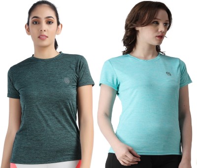 ND Solid Women Round Neck Dark Green T-Shirt