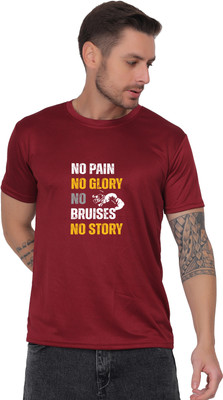 Zivatrader Graphic Print Men Round Neck Maroon T-Shirt