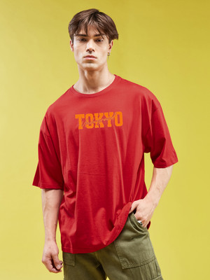 Smartees Printed Men Round Neck Red T-Shirt