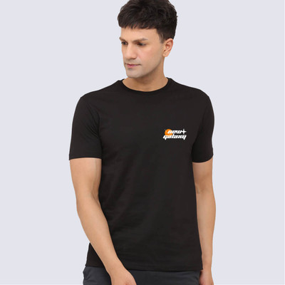 INFINIA Graphic Print Men Round Neck Yellow T-Shirt