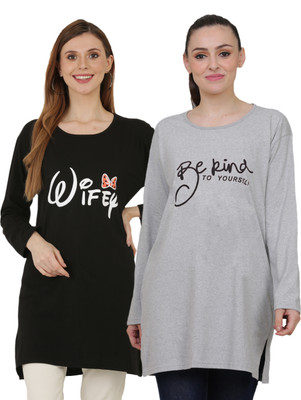 The Daspr Nation Typography Women Round Neck Multicolor T-Shirt