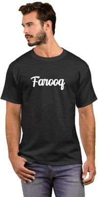 GNS Nationals Typography Men Round Neck Black T-Shirt