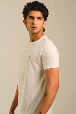 Sirtex Eazy Solid Men Round Neck White T-Shirt