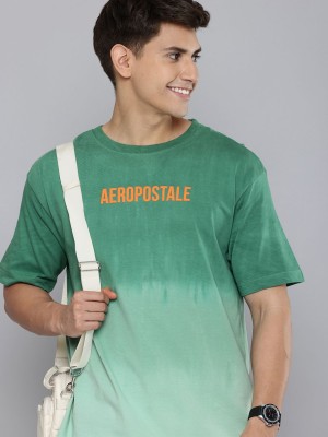 AEROPOSTALE Colorblock Men Round Neck Green T-Shirt