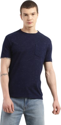 LEVI'S Solid Men Round Neck Blue T-Shirt