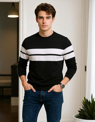 FASHIUM Solid Men Round Neck Black T-Shirt