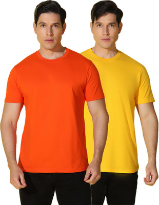 WOOSTRO Solid Men Round Neck Multicolor T-Shirt