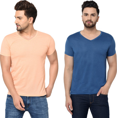 Adorbs Trend Solid Men V Neck Multicolor T-Shirt