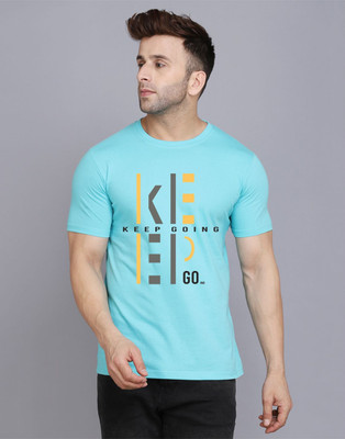 Cryptic Printed Men Round Neck Light Blue T-Shirt