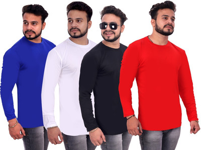 SYM Solid Men Round Neck Multicolor T-Shirt