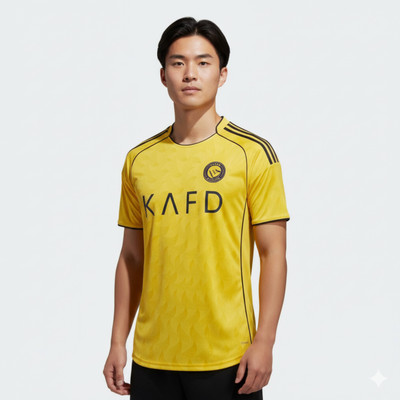 Thiva Printed Men V Neck Yellow T-Shirt