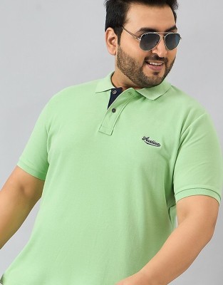 Austivo Solid Men Polo Neck Green T-Shirt