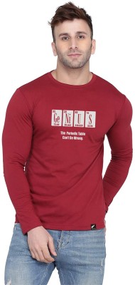 Polo Plus Typography Men Round Neck Maroon T-Shirt