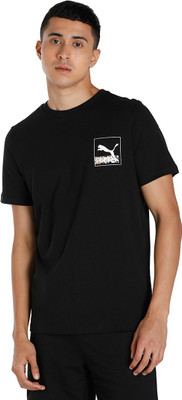 PUMA Printed Men Crew Neck Black T-Shirt