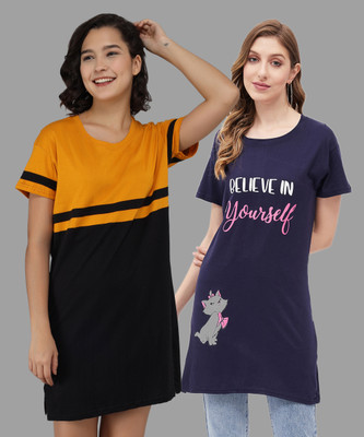 QUIN FLETCHER Printed Women Round Neck Multicolor T-Shirt