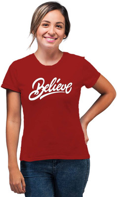 SmarTee Street Printed Women Round Neck Red T-Shirt