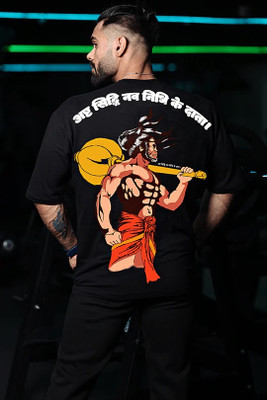 brief chickade Self Design Men Round Neck Black T-Shirt