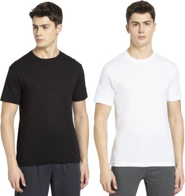 JOCKEY Solid Men Round Neck Black, White T-Shirt