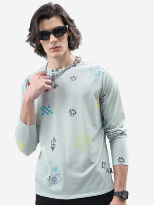 HIGHLANDER Printed Men Round Neck Green T-Shirt