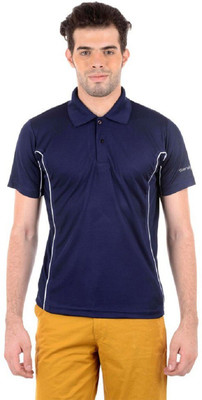 Burdy Solid Men Polo Neck Dark Blue T-Shirt