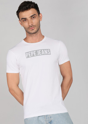 Pepe Jeans Graphic Print Men Round Neck White T-Shirt
