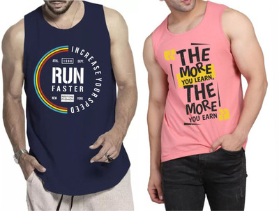 Restore Printed Men Round Neck Blue, Pink, Multicolor T-Shirt