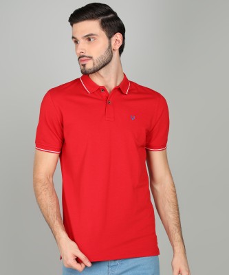 Allen Solly Solid Men Polo Neck Red T-Shirt