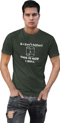 HopOffer Printed Men Round Neck Dark Green T-Shirt