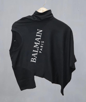 LWEXS Typography Men Round Neck Black T-Shirt